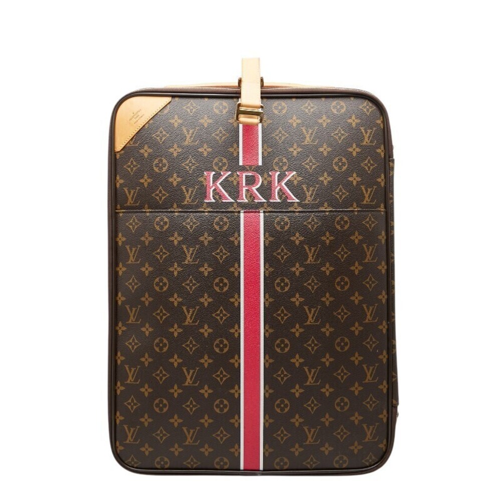 Louis Vuitton Monogram Pegase Carry on Trolley Suitcase Brown Leather
